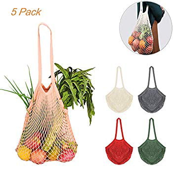 Home Reusable String Shopping Grocery Bag Market Shopper Cotton Mesh Net Fruit